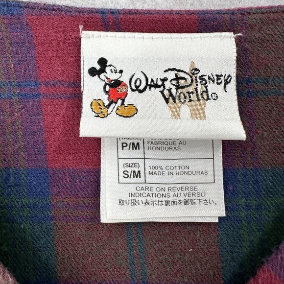 Vintage Walt Disney World Minnie Flannel Nightgown Women's SM Plaid Sleep Wear - Picture 10 of 14